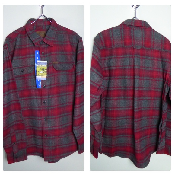 Orvis Heavyweight Flannel Plaid Shirt Jacket NWT - Picture 2 of 8